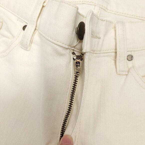 a.n.a Womens Distressed Mid Rise Skinny Boyfriend Jeans Size 10 Ivory - Picture 9 of 13